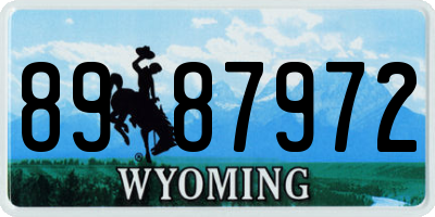 WY license plate 8987972