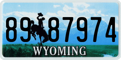 WY license plate 8987974