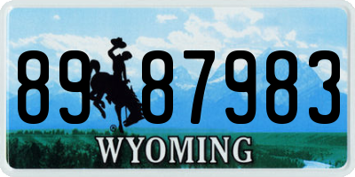 WY license plate 8987983