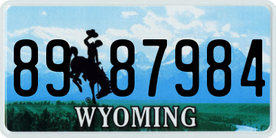 WY license plate 8987984