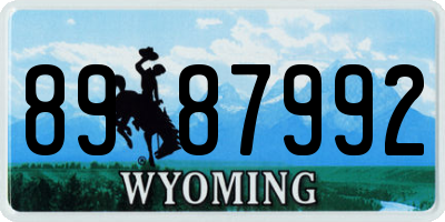 WY license plate 8987992