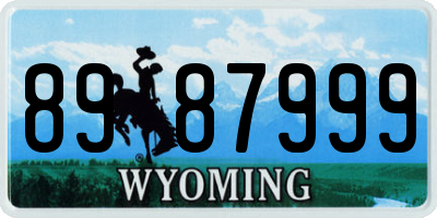 WY license plate 8987999