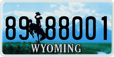 WY license plate 8988001