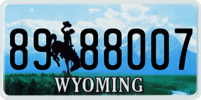 WY license plate 8988007