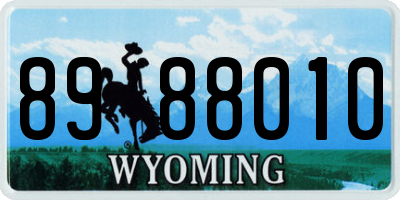 WY license plate 8988010