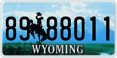 WY license plate 8988011