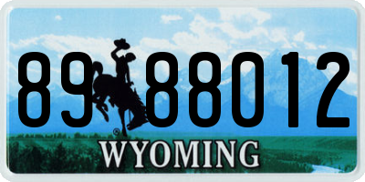 WY license plate 8988012