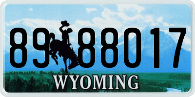 WY license plate 8988017