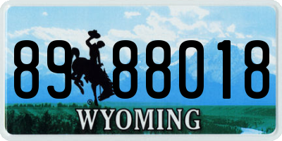 WY license plate 8988018