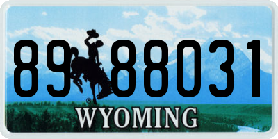 WY license plate 8988031