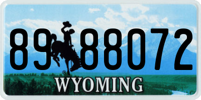 WY license plate 8988072