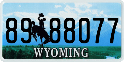 WY license plate 8988077