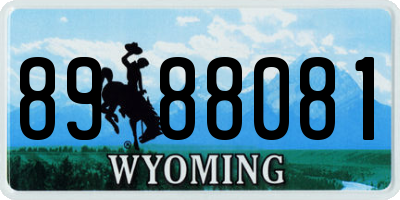 WY license plate 8988081