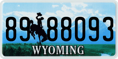 WY license plate 8988093