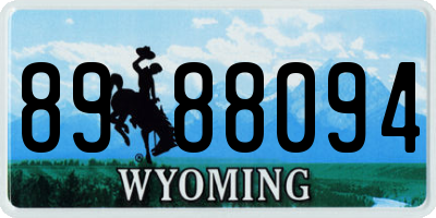 WY license plate 8988094