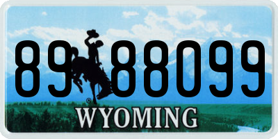 WY license plate 8988099