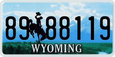 WY license plate 8988119