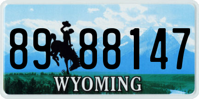 WY license plate 8988147