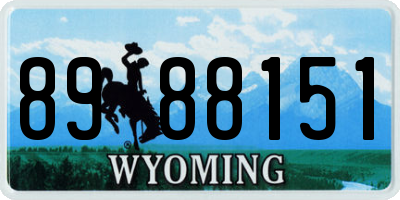 WY license plate 8988151