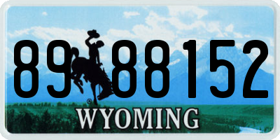 WY license plate 8988152