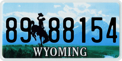 WY license plate 8988154