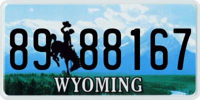 WY license plate 8988167