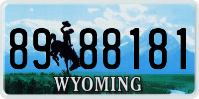 WY license plate 8988181