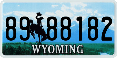 WY license plate 8988182