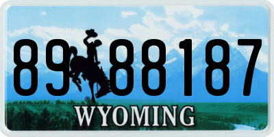WY license plate 8988187