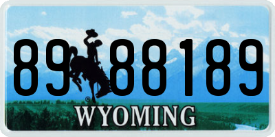 WY license plate 8988189