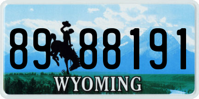 WY license plate 8988191