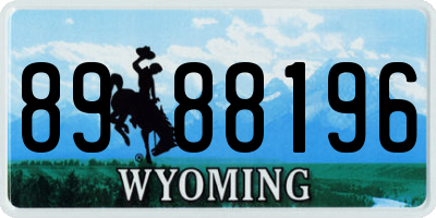 WY license plate 8988196