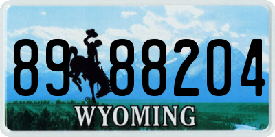 WY license plate 8988204