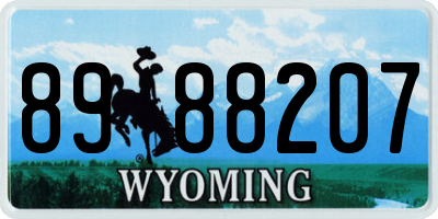 WY license plate 8988207