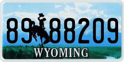 WY license plate 8988209