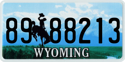 WY license plate 8988213