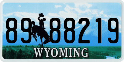WY license plate 8988219