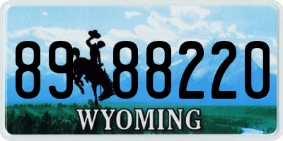 WY license plate 8988220