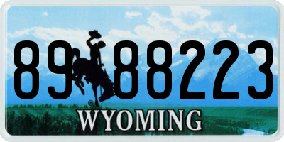 WY license plate 8988223