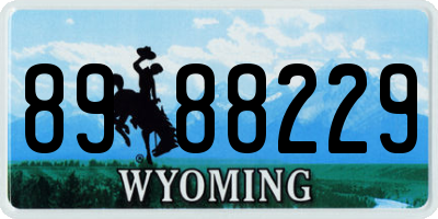 WY license plate 8988229