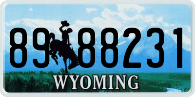 WY license plate 8988231