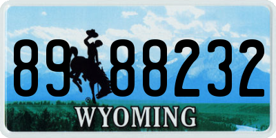 WY license plate 8988232