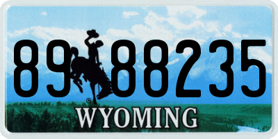 WY license plate 8988235