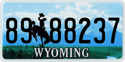 WY license plate 8988237