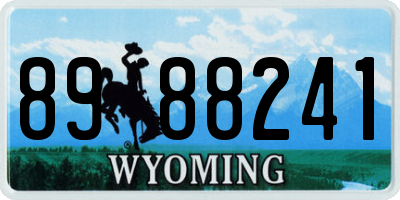 WY license plate 8988241