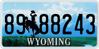 WY license plate 8988243