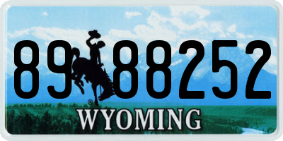 WY license plate 8988252