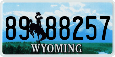 WY license plate 8988257