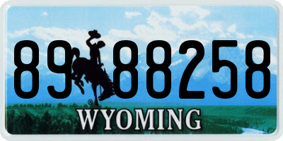 WY license plate 8988258