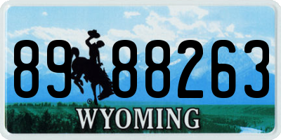 WY license plate 8988263